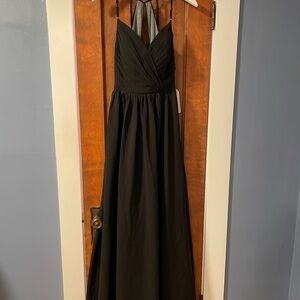 NWT Elegant Black Halter Evening Gown